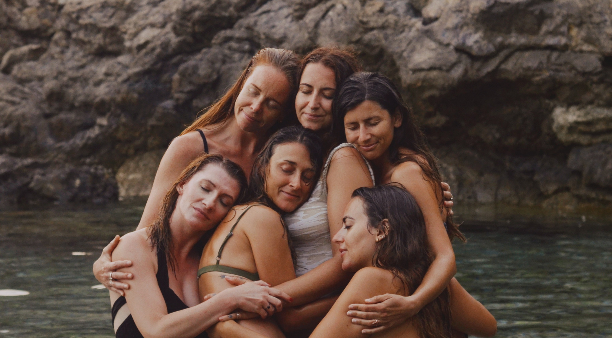 Women connecting and hugging each other